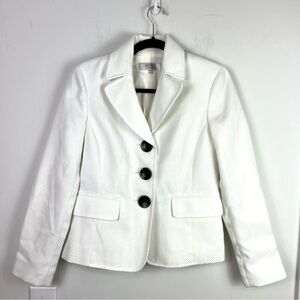 Kasper Balzer womens size 4 white three button workwear professional